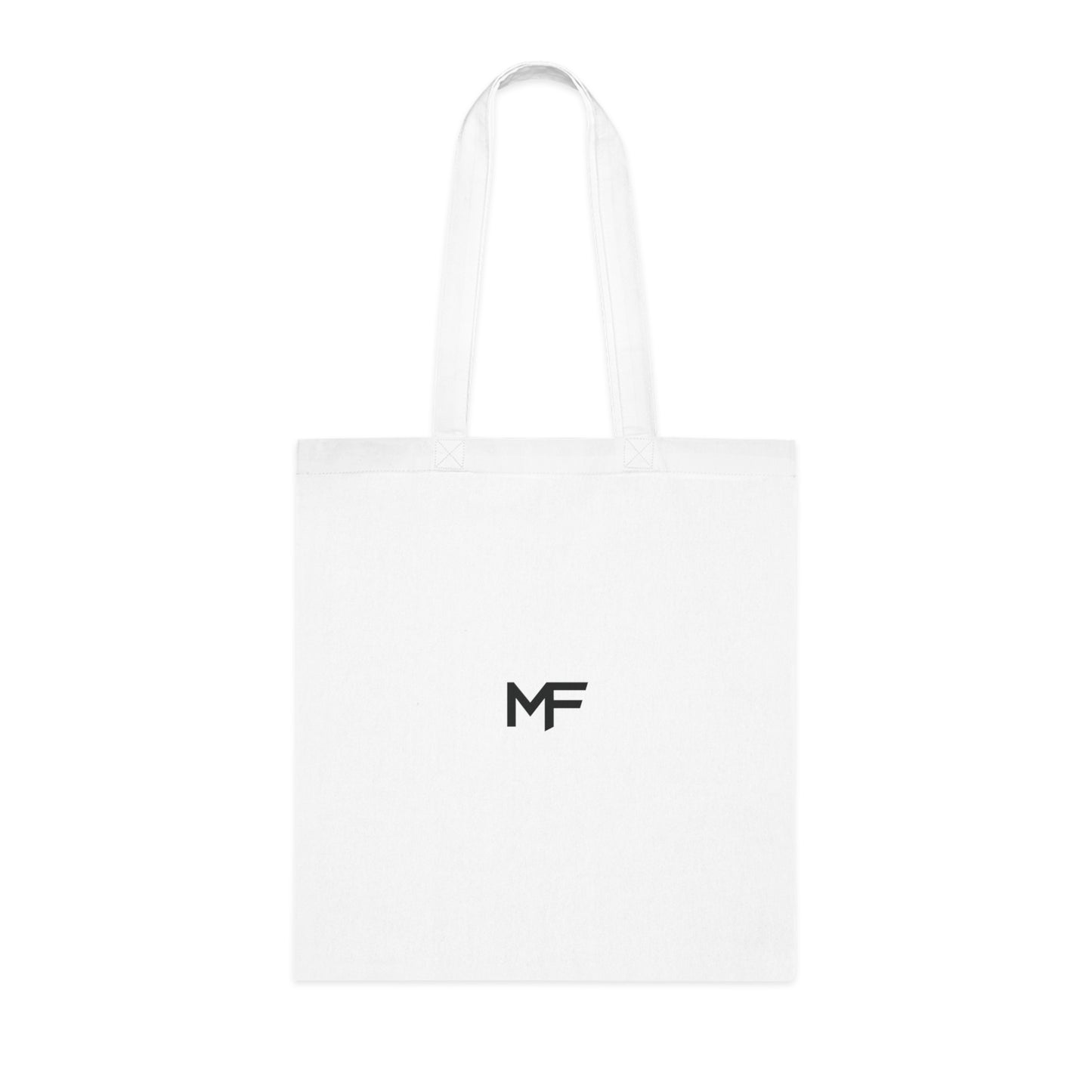 Minimalist MF Logo Cotton Tote — Neutral Eco-Friendly Canvas Bag
