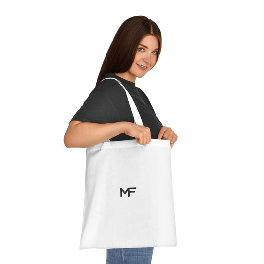 Minimalist MF Logo Cotton Tote — Neutral Eco-Friendly Canvas Bag